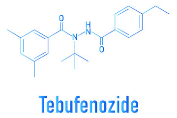 Poster - Tebufenozide insecticide molecule. Skeletal formula.