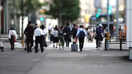 Sticker - 横断歩道を渡る人々 スローモーション