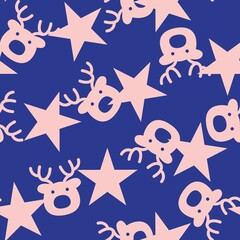 Wall Mural - Christmas Reindeer seamless pattern design