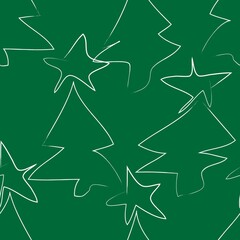 Wall Mural - Christmas Tree seamless pattern design