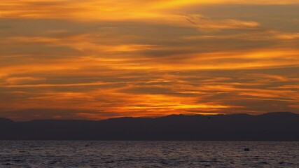 Canvas Print - Sunset at Bardolino on Lake Garda