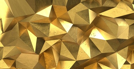  gold polygon geometric abstract background