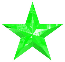 Wall Mural - 5 point star - Christmas Star - green single isolated on white - 3d rendering
