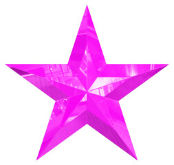 Wall Mural - 5 point star - Christmas Star - purple pink single isolated on white - 3d rendering