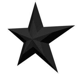 Wall Mural - 5 point star - Christmas Star - black single isolated on white - 3d rendering