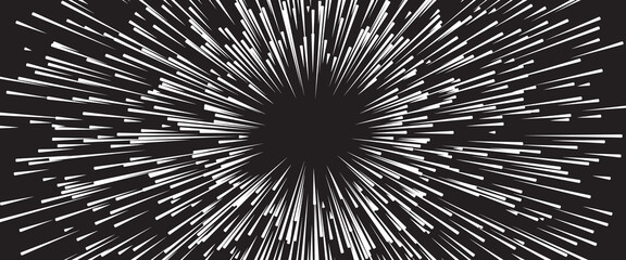 Aufkleber - Abstract dynamic explosion illustration with lines. Speed rays radiating.