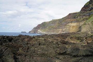 Wall Mural - rough wild nord coast of sao miguel