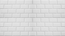 White Light Brick Tiles Tilework Glazed Ceramic Wall Or Floor Texture Wide Background Pattern