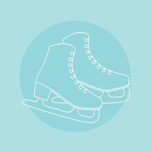 Ice Skates Icon- Vector Illustration