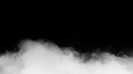 Wall Mural - white smoke or fog isolated on black background