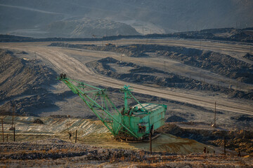 Wall Mural - Open pit mine in mining and processing plant