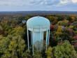 Aerial drone shots of a massive water tower