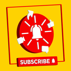 Subscribe icon and notification template