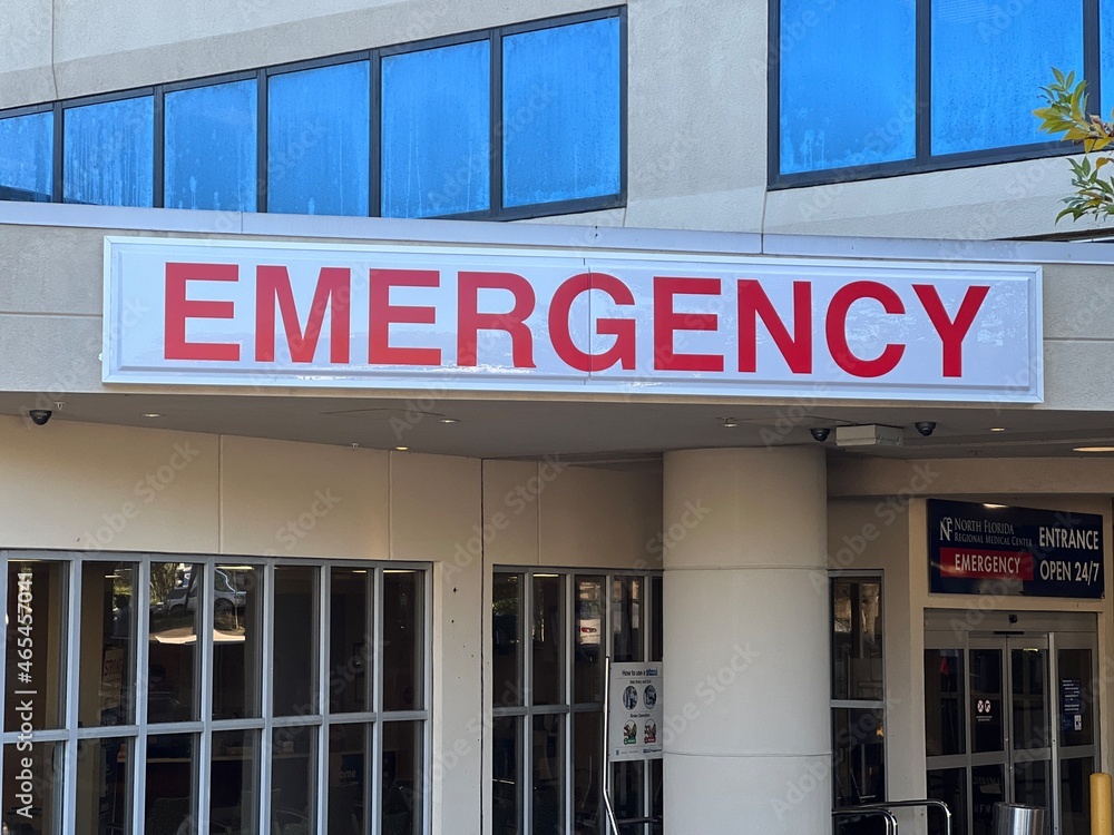 ER Emergency hospital entrance sign Stock Photo | Adobe Stock