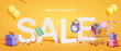 3d great discount sale banner