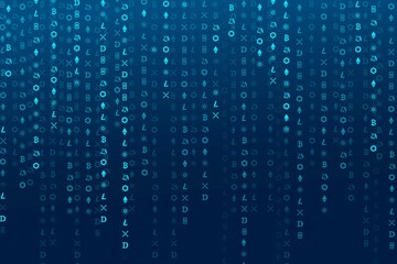 Cryptocurrency coding digital background vector open-source blockchain concept