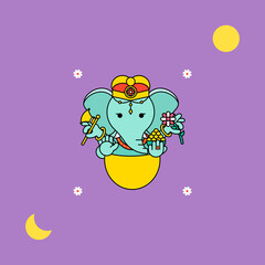 Sticker - Ganesha Diwali festival background vector