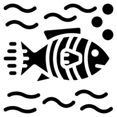 Sticker - fish glyph icon