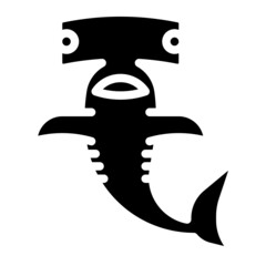 Sticker - hammerhead glyph icon