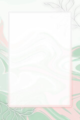 Wall Mural - neon lights rectangle frame with leaves vector