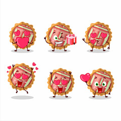 Sticker - Rhubarb pie cartoon character with love cute emoticon