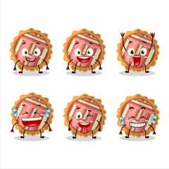 Sticker - Cartoon character of rhubarb pie with smile expression