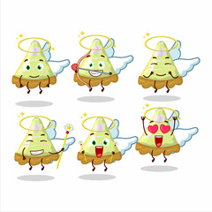 Wall Mural - Slice of key lime pie cartoon designs as a cute angel character