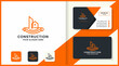 © starterz - construction sketch logo with pen longitudinally and business card design