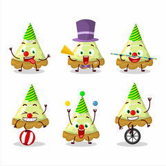 Sticker - Cartoon character of slice of key lime pie with various circus shows