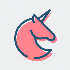 Sticker - Unicorn icon vector business strategy symbol