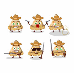 Sticker - Cool cowboy slice of peach pie cartoon character with a cute hat