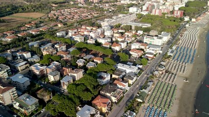 Sticker - Amazing aerial view of Tuscany coastline, Italy from the drone