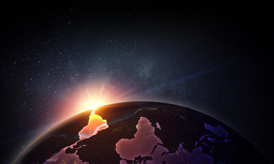 Poster - Global technologies concept. Elements of the image furnished by NASA