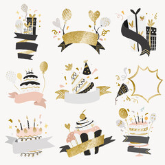 Sticker - Celebration party sticker vector set