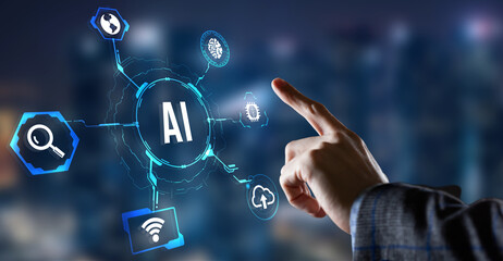 internet, business, technology and network concept. ai learning and artificial intelligence concept.