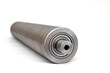 Steel metal pipe-shaft made on a lathe for the factory conveyor industry.