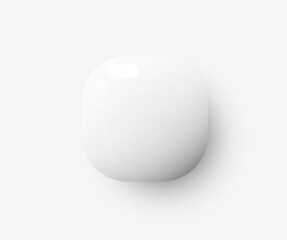 Wall Mural - white glossy button with shadow