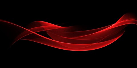 Abstract red wave curve smooth on black design modern luxury technology background illustration