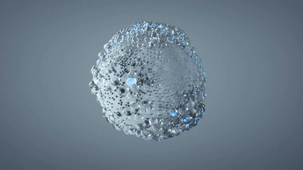 Wall Mural - white molecule sphere is floating. sci-fi or futuristic technology design. seamless loop 3d render a