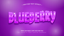 Blueberry Fruit 3d Text Style Effect. Editable Illustrator Text Style.