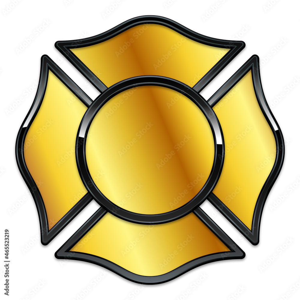 blank fire rescue logo base gold with black trim Stock Vector | Adobe Stock