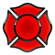 blank fire department logo base red and black