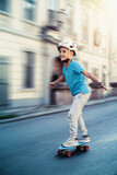 Little boy with skateboard