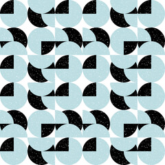 Aufkleber - Geometric vector pattern with circles and semicircles. Modern abstract background with simple shapes and  texture.

