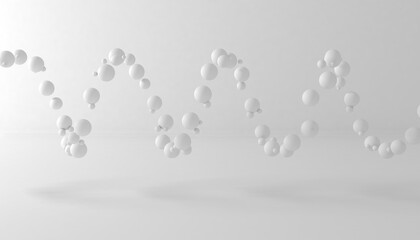 Sticker - Flying spheres on a white background. 3d rendering. Illustration for advertising