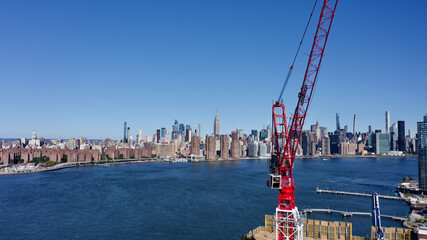 Poster - Aerial view in Brooklyn over a new building's construction site