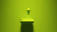 Bright Green Joystick Gaming Controller Arcade Machine With Vibrant Green Background 3d Illustration Render	