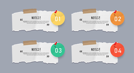 Poster - Text box design with note papers.	
