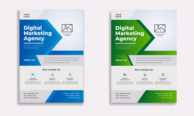 digital marketing agency corporate flyer design template. A4 size print ready flyer 