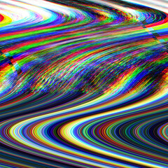 Wall Mural - glitch psychedelic background. old tv screen error. digital pixel noise abstract design. photo glitc